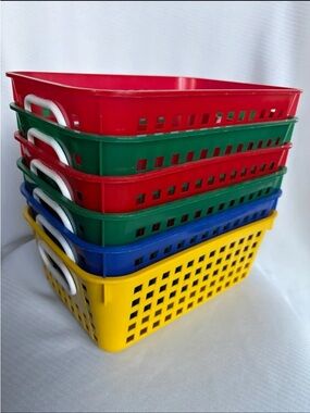 6-Really Good Stuff Medium Size Woven Storage Baskets